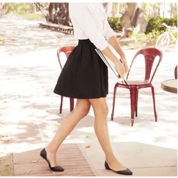 J. Jill 'Sutton' SZ 8.5 D'orsay Black Leather Pointed Toe Flat - Picture 1 of 9